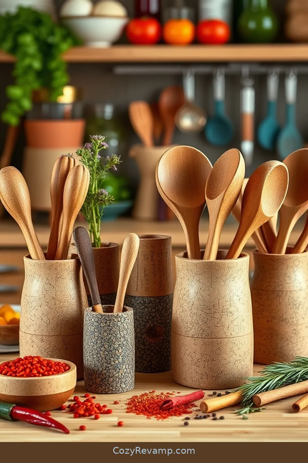 23 Essential Cork Materials for Your Bohemian Kitchen 9 Cork Utensil Holders for 23 Essential Cork Materials for Your Bohemian Kitchen