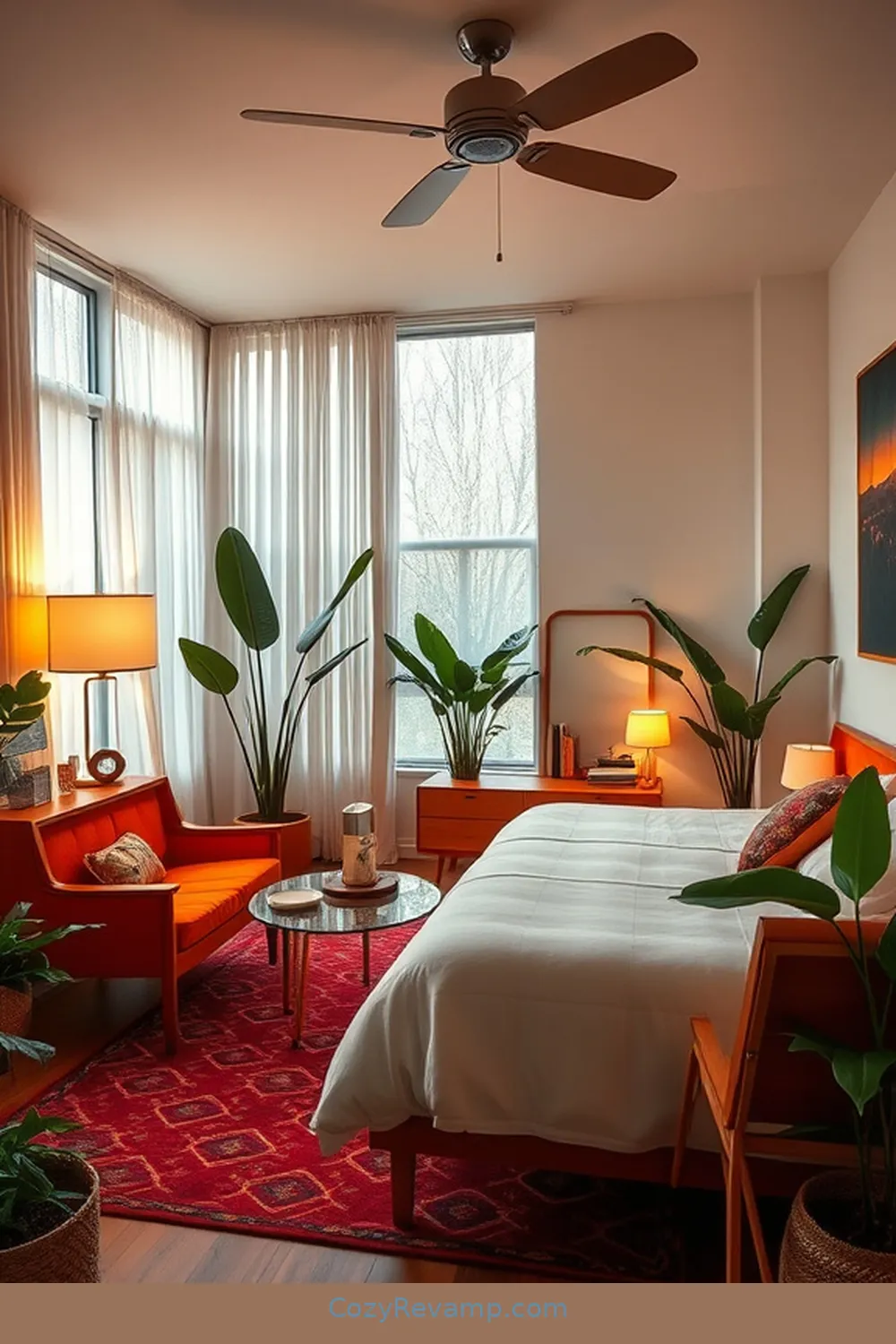 Iconic Furniture Pieces for 23 Essential Elements for Mid-Century Modern Bedrooms With Solar-Powered Lights