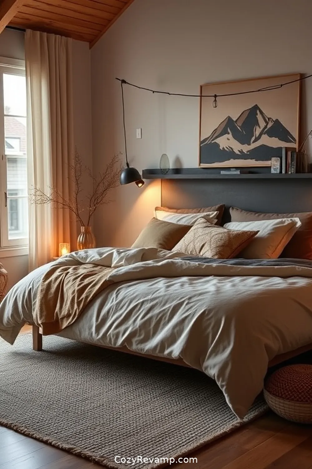 Layered Bedding for 23 Essential Elements for Mid-Century Modern Bedrooms With Solar-Powered Lights