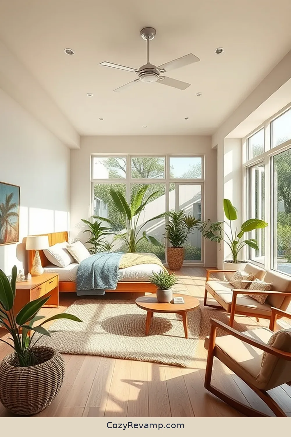 Open Space and Functionality for 23 Essential Elements for Mid-Century Modern Bedrooms With Solar-Powered Lights