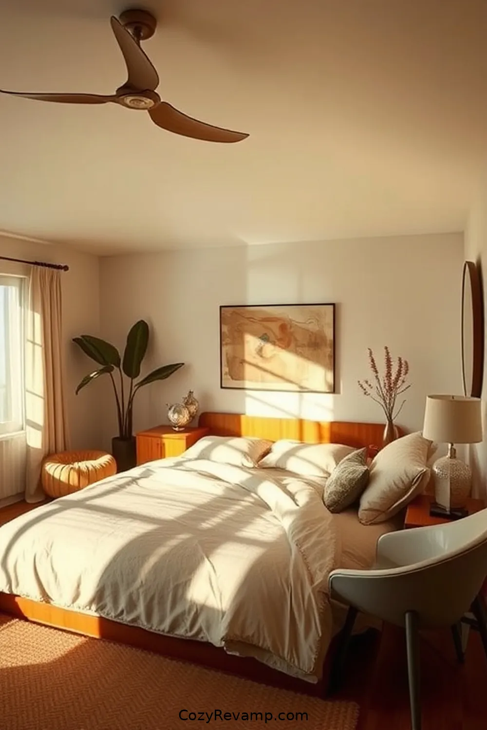 Organic Shapes in Decor for 23 Essential Elements for Mid-Century Modern Bedrooms With Solar-Powered Lights