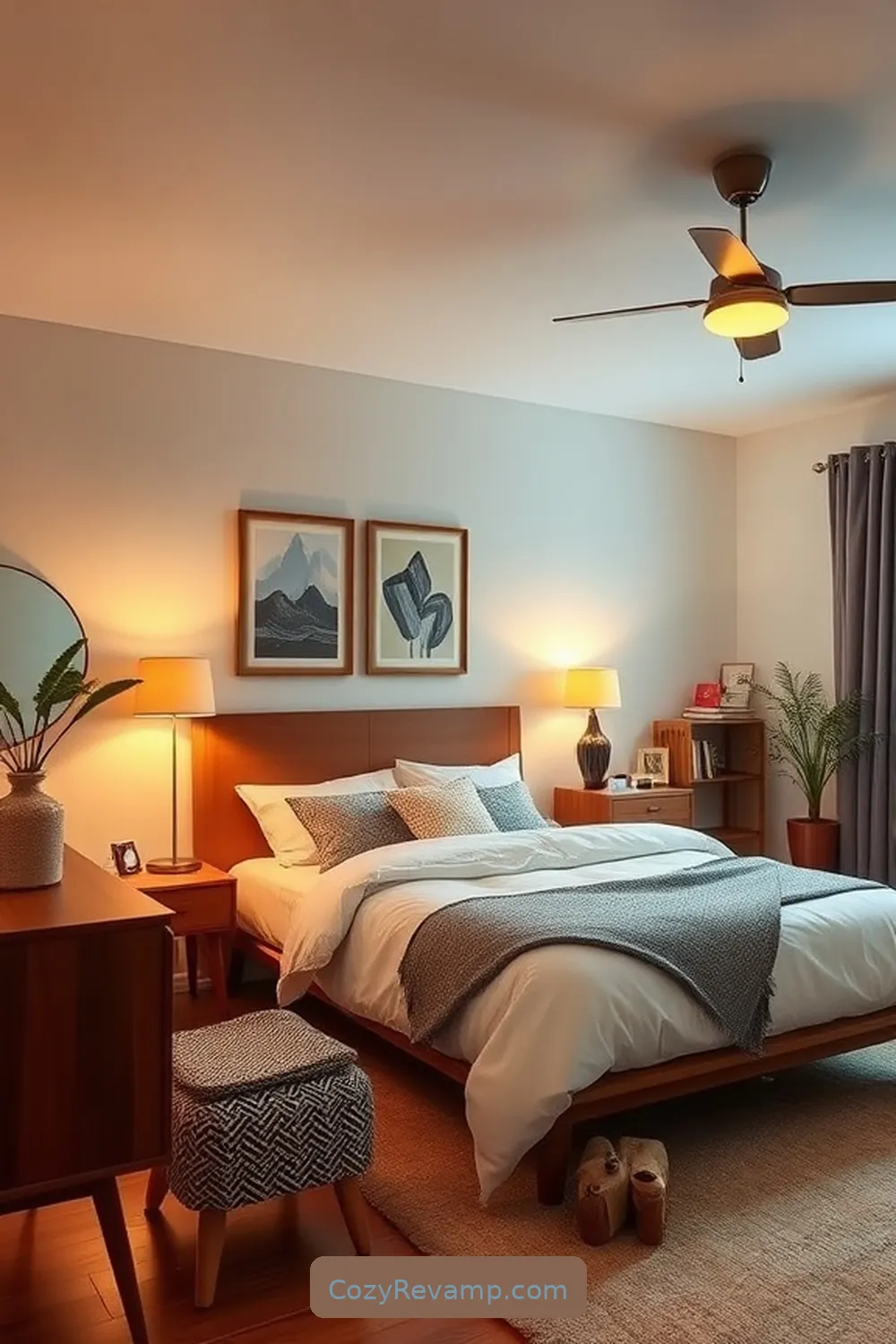 Vintage Accents for 23 Essential Elements for Mid-Century Modern Bedrooms With Solar-Powered Lights