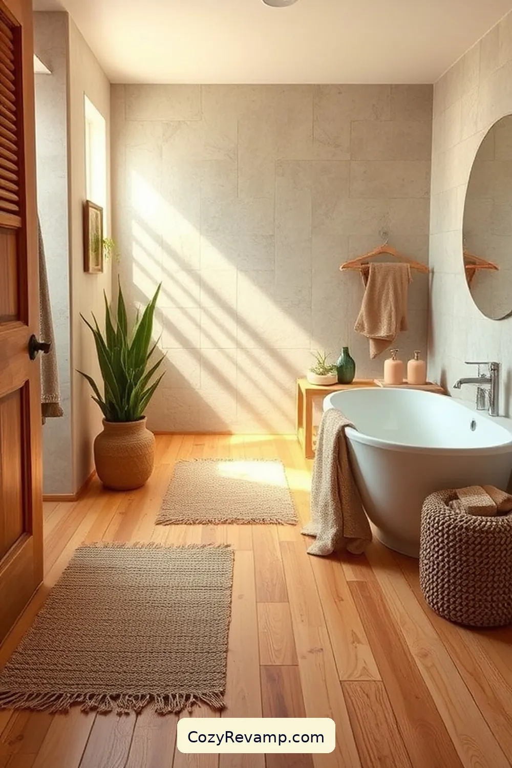 23 Essential Elements for a Rustic Bathroom With Natural Fibers and Materials 4 Bamboo Flooring for 23 Essential Elements for a Rustic Bathroom With Natural Fibers and Materials
