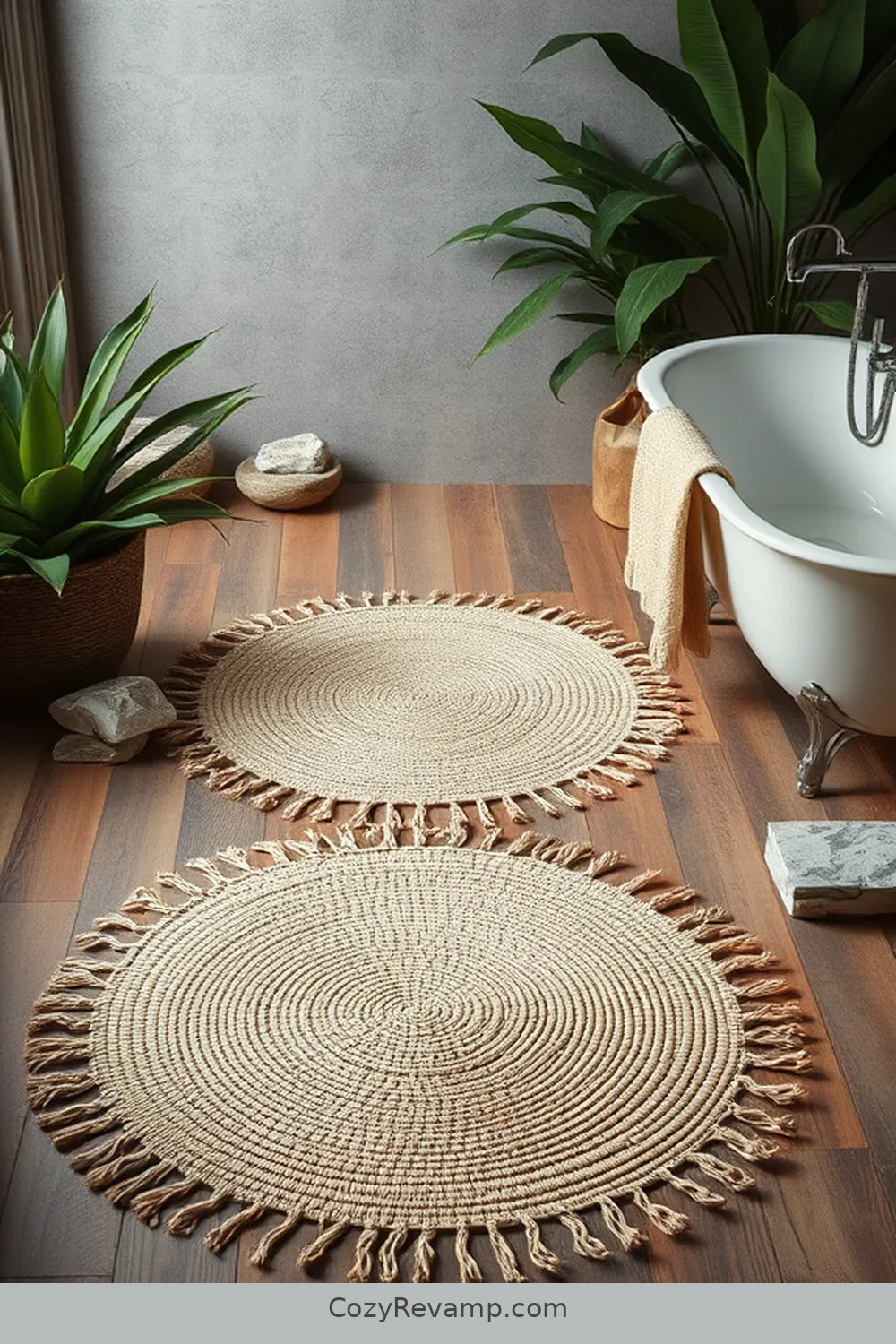 23 Essential Elements for a Rustic Bathroom With Natural Fibers and Materials 17 Hemp Bath Mats for 23 Essential Elements for a Rustic Bathroom With Natural Fibers and Materials