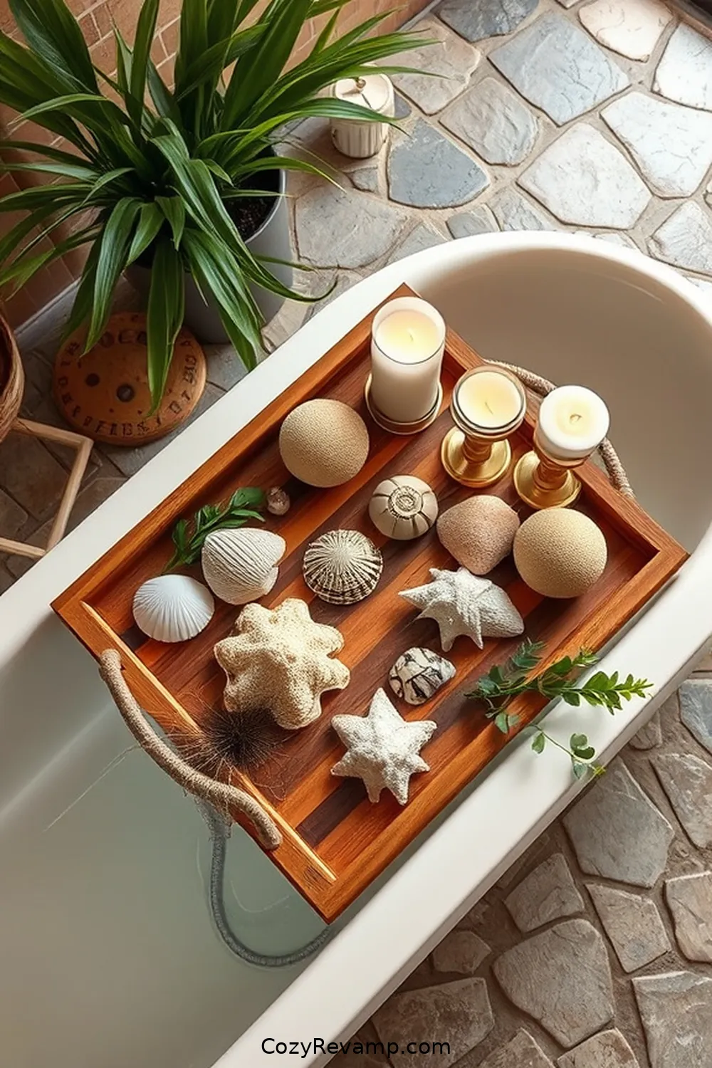 23 Essential Elements for a Rustic Bathroom With Natural Fibers and Materials 23 Wooden Bath Trays for 23 Essential Elements for a Rustic Bathroom With Natural Fibers and Materials
