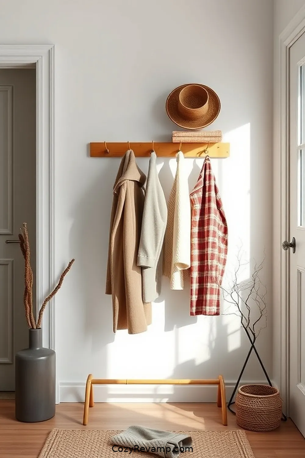 Bamboo Coat Rack for 23 Essential Elements of Bamboo Material for a Scandinavian Entryway
