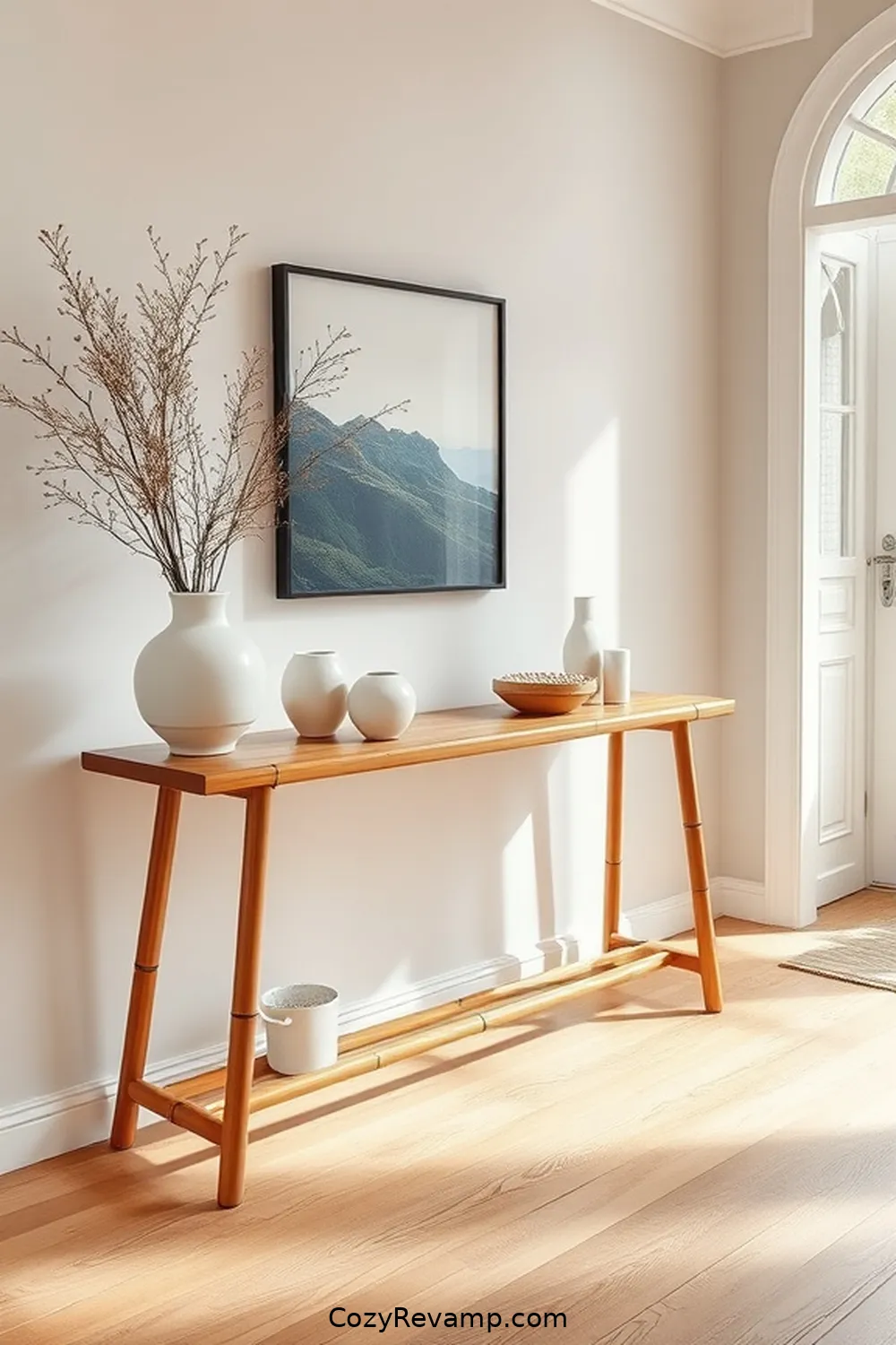Bamboo Console Table for 23 Essential Elements of Bamboo Material for a Scandinavian Entryway