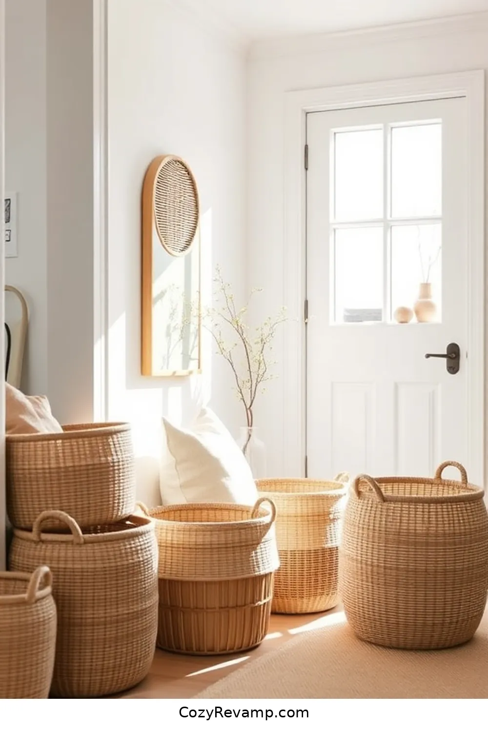 Bamboo Storage Baskets for 23 Essential Elements of Bamboo Material for a Scandinavian Entryway