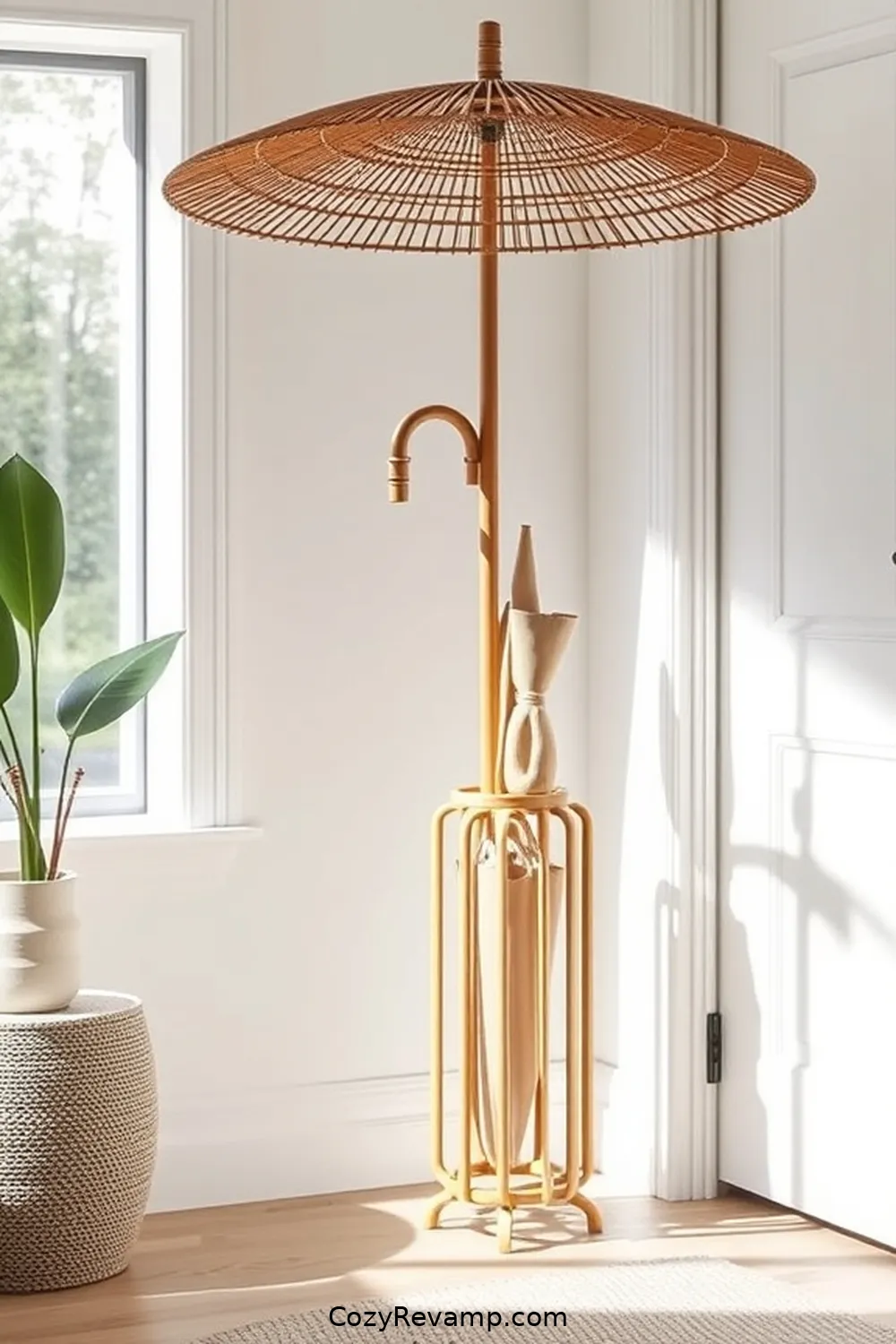 Bamboo Umbrella Stand for 23 Essential Elements of Bamboo Material for a Scandinavian Entryway