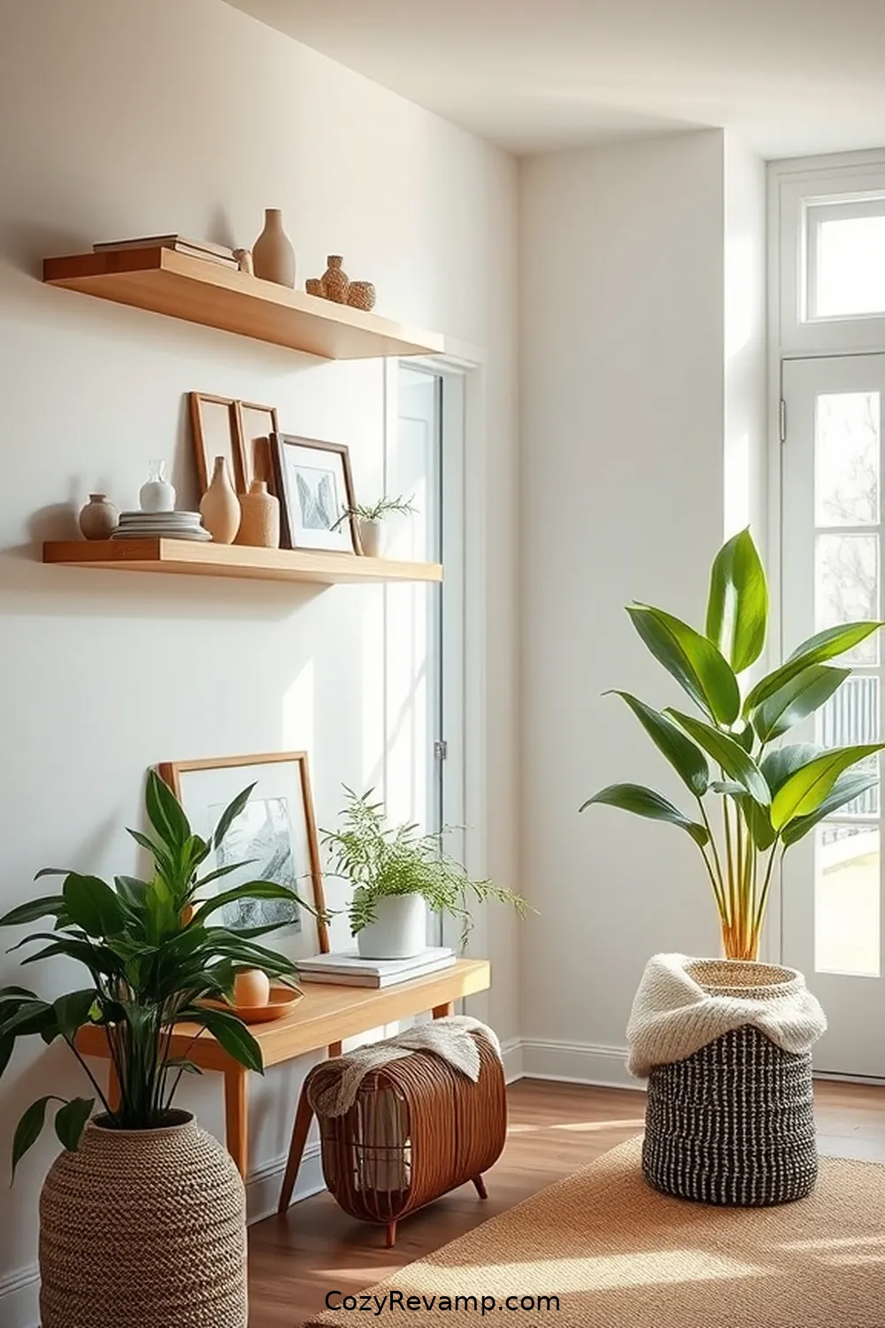 Bamboo Wall Shelves for 23 Essential Elements of Bamboo Material for a Scandinavian Entryway