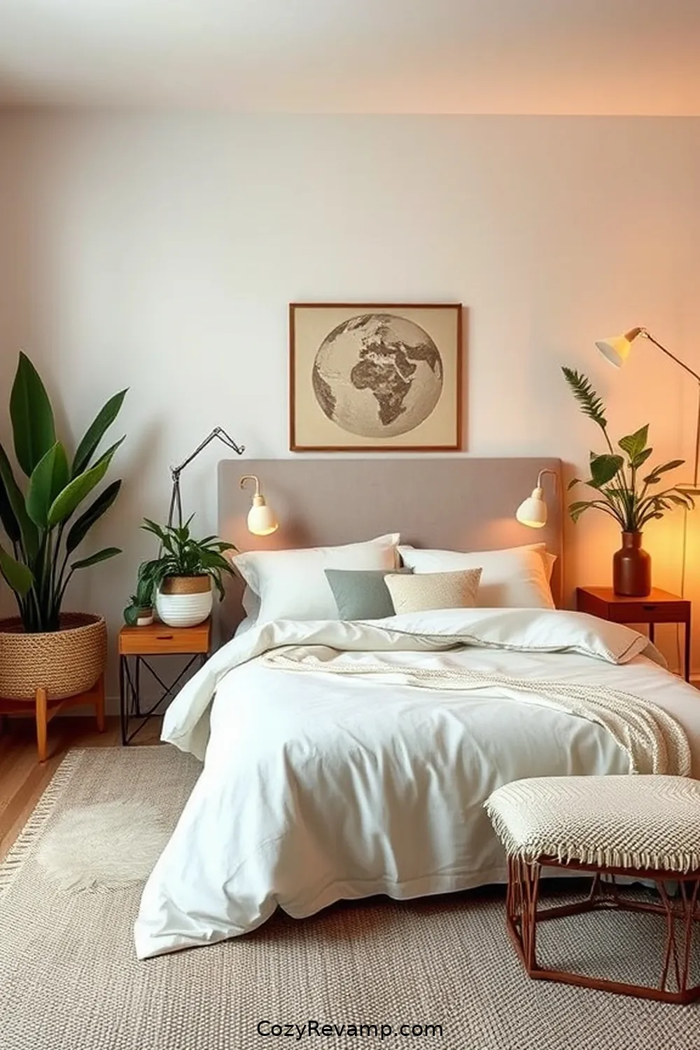 23 Essential Elements of Mid-Century Modern Bedroom Design With Organic Cotton Material 14 Indoor Plants for 23 Essential Elements of Mid-Century Modern Bedroom Design With Organic Cotton Material