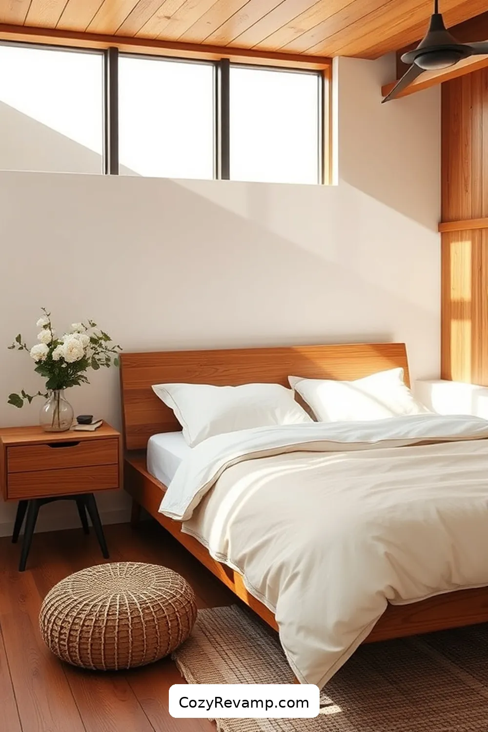 23 Essential Elements of Mid-Century Modern Bedroom Design With Organic Cotton Material 15 Natural Wood Finishes for 23 Essential Elements of Mid-Century Modern Bedroom Design With Organic Cotton Material
