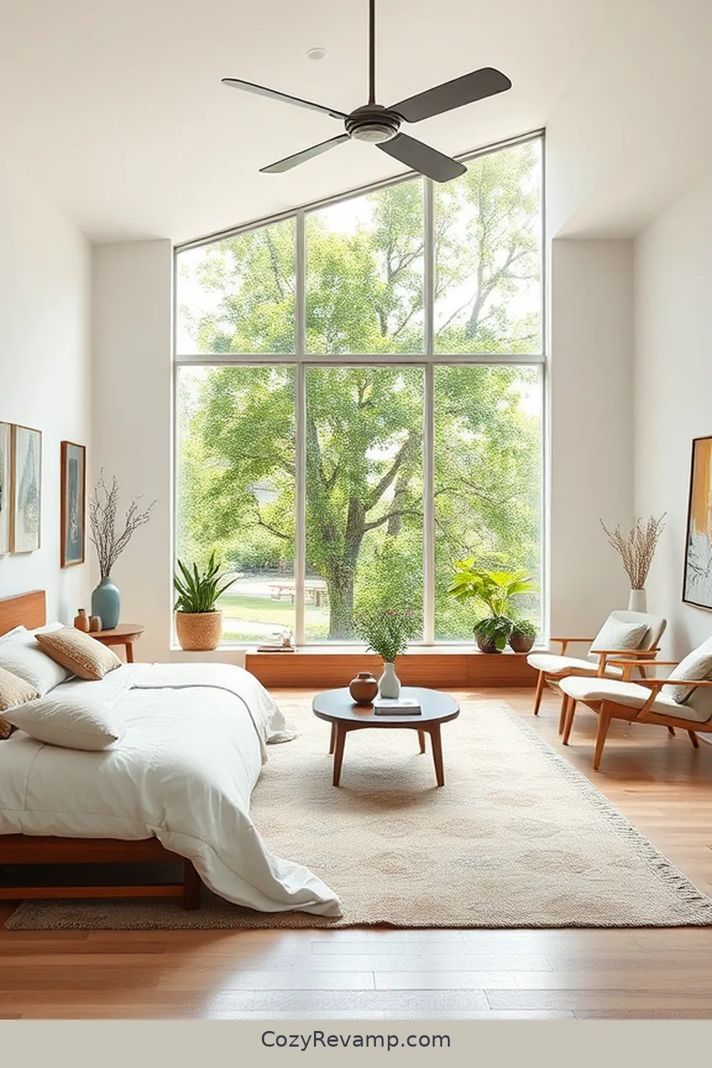 23 Essential Elements of Mid-Century Modern Bedroom Design With Organic Cotton Material 12 Open Space Layout for 23 Essential Elements of Mid-Century Modern Bedroom Design With Organic Cotton Material
