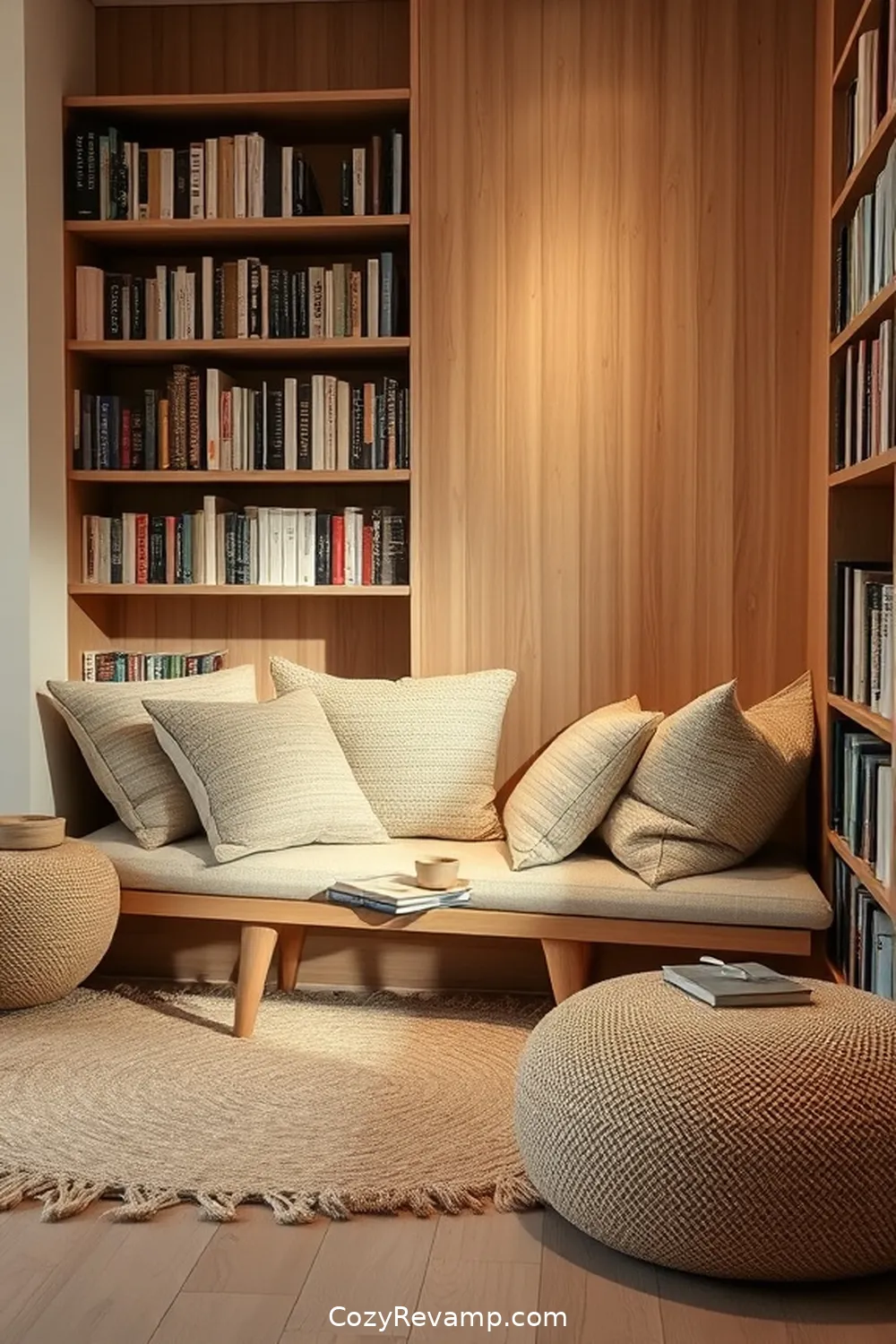 23 Essential Elements of a Minimalist Library With Natural Fiber Materials 20 Creating Cozy Nooks for 23 Essential Elements of a Minimalist Library With Natural Fiber Materials