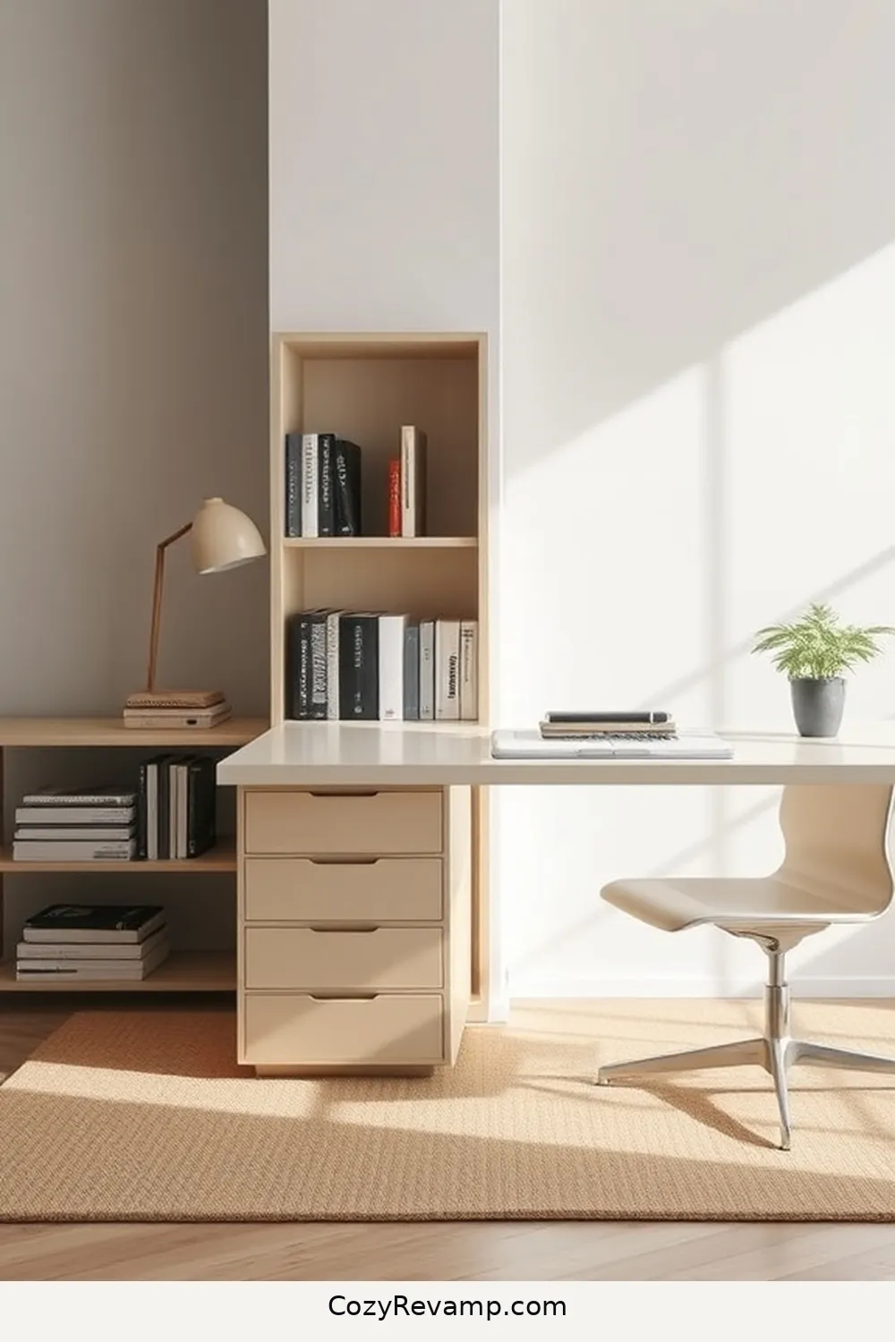 23 Essential Elements of a Minimalist Library With Natural Fiber Materials 12 Minimalist Desk Space for 23 Essential Elements of a Minimalist Library With Natural Fiber Materials