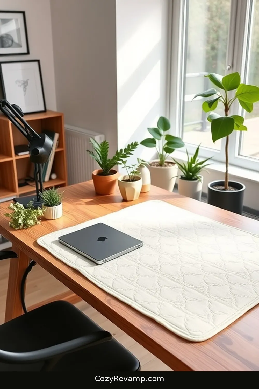 Organic Cotton Desk Pad for 23 Essential Elements of a Scandinavian Home Office Featuring Natural Fibers