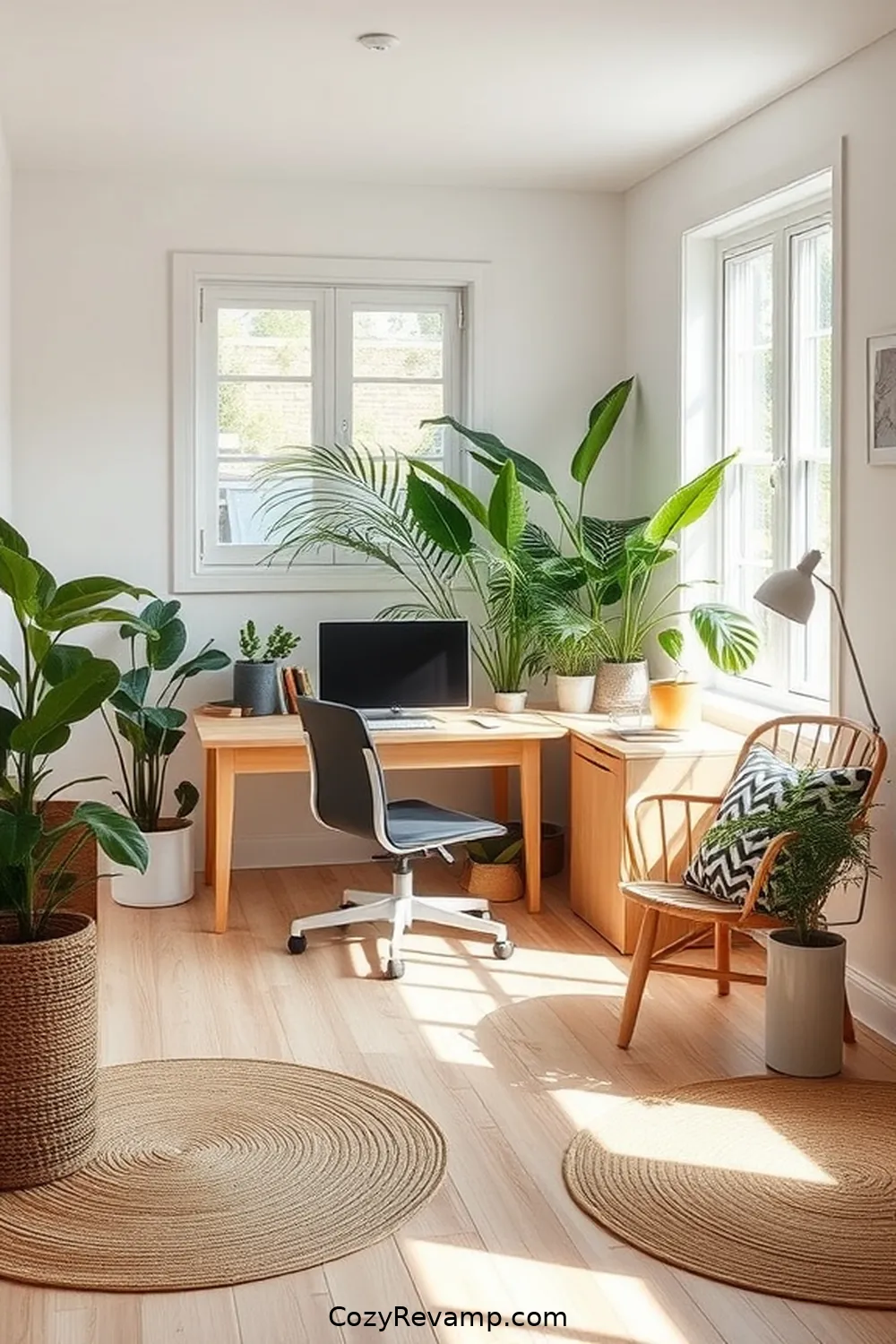 Seagrass Floor Mats for 23 Essential Elements of a Scandinavian Home Office Featuring Natural Fibers