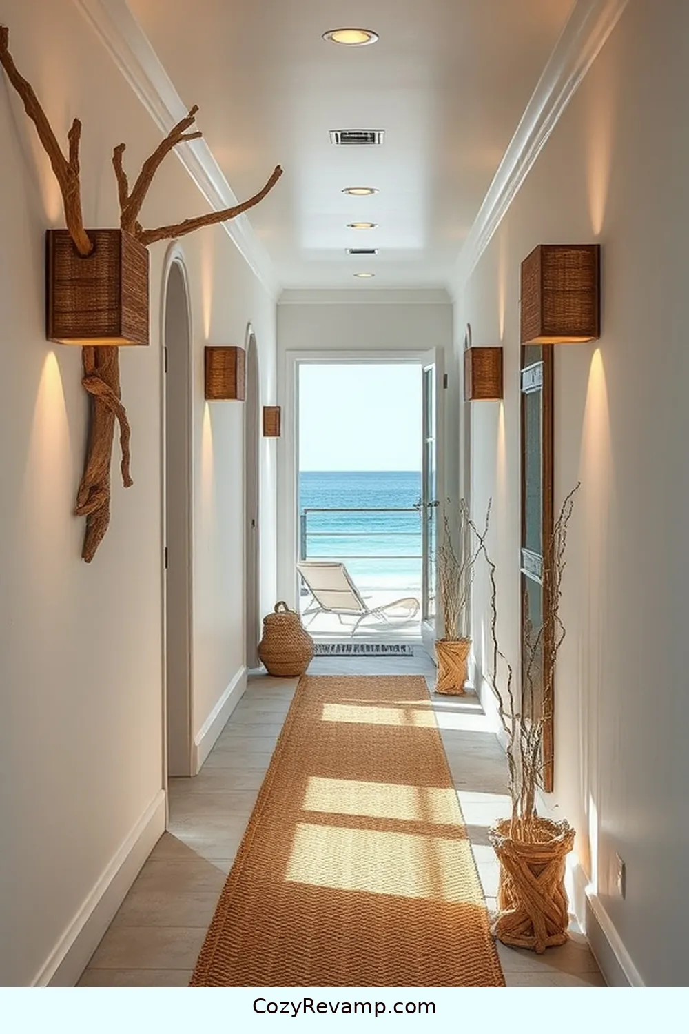 Driftwood Accents for 23 Essential Materials for Coastal Hallways With Solar-Powered Lights