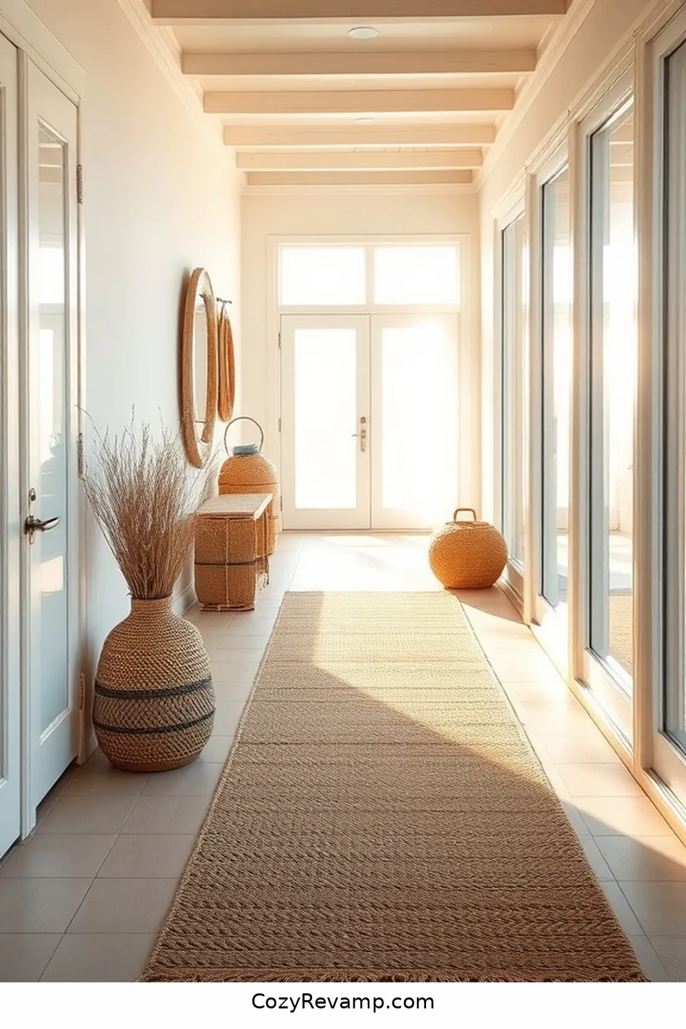 Natural Fiber Rugs for 23 Essential Materials for Coastal Hallways With Solar-Powered Lights