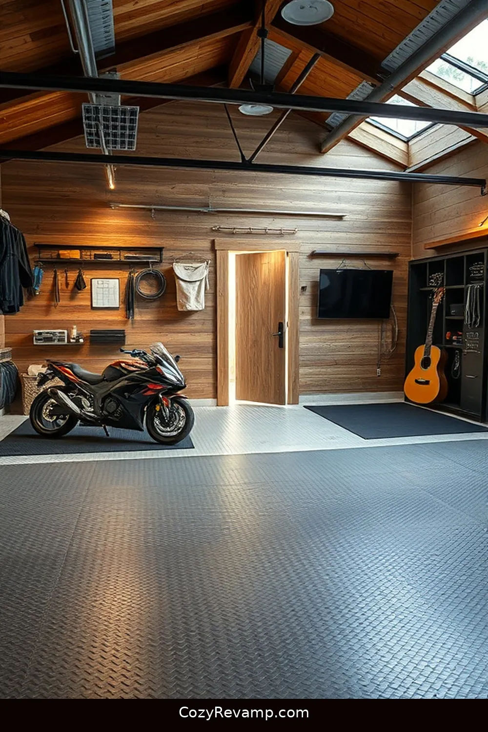 Flooring Mats for 23 Essential Materials for a Modern Farmhouse Garage With Solar-Powered Lights