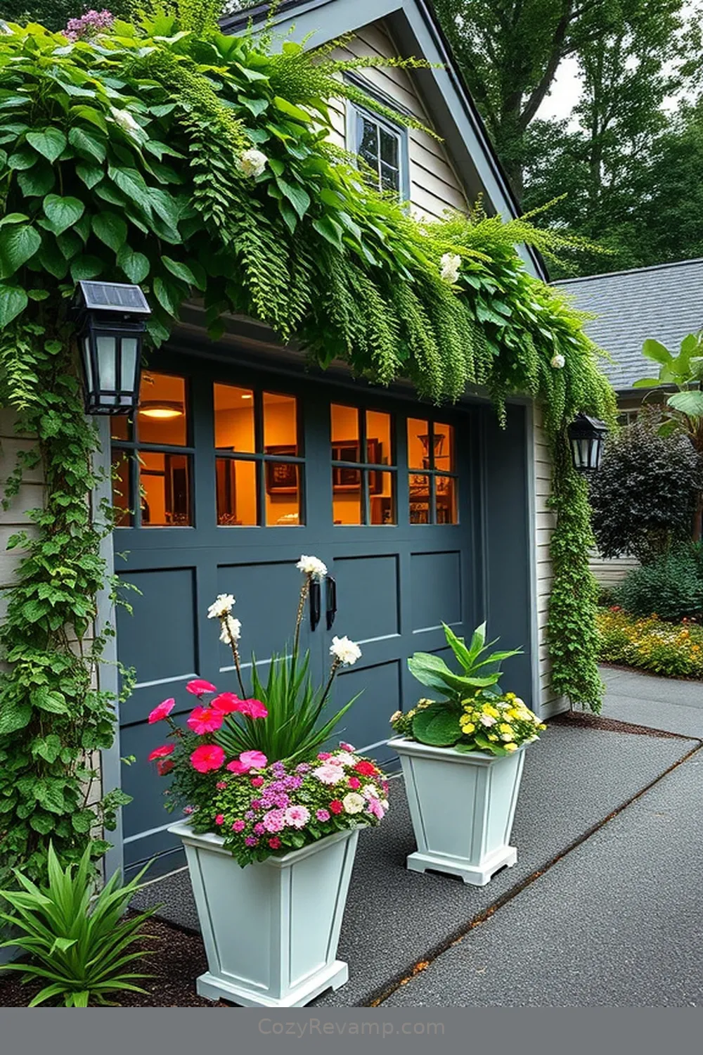 Greenery and Planters for 23 Essential Materials for a Modern Farmhouse Garage With Solar-Powered Lights