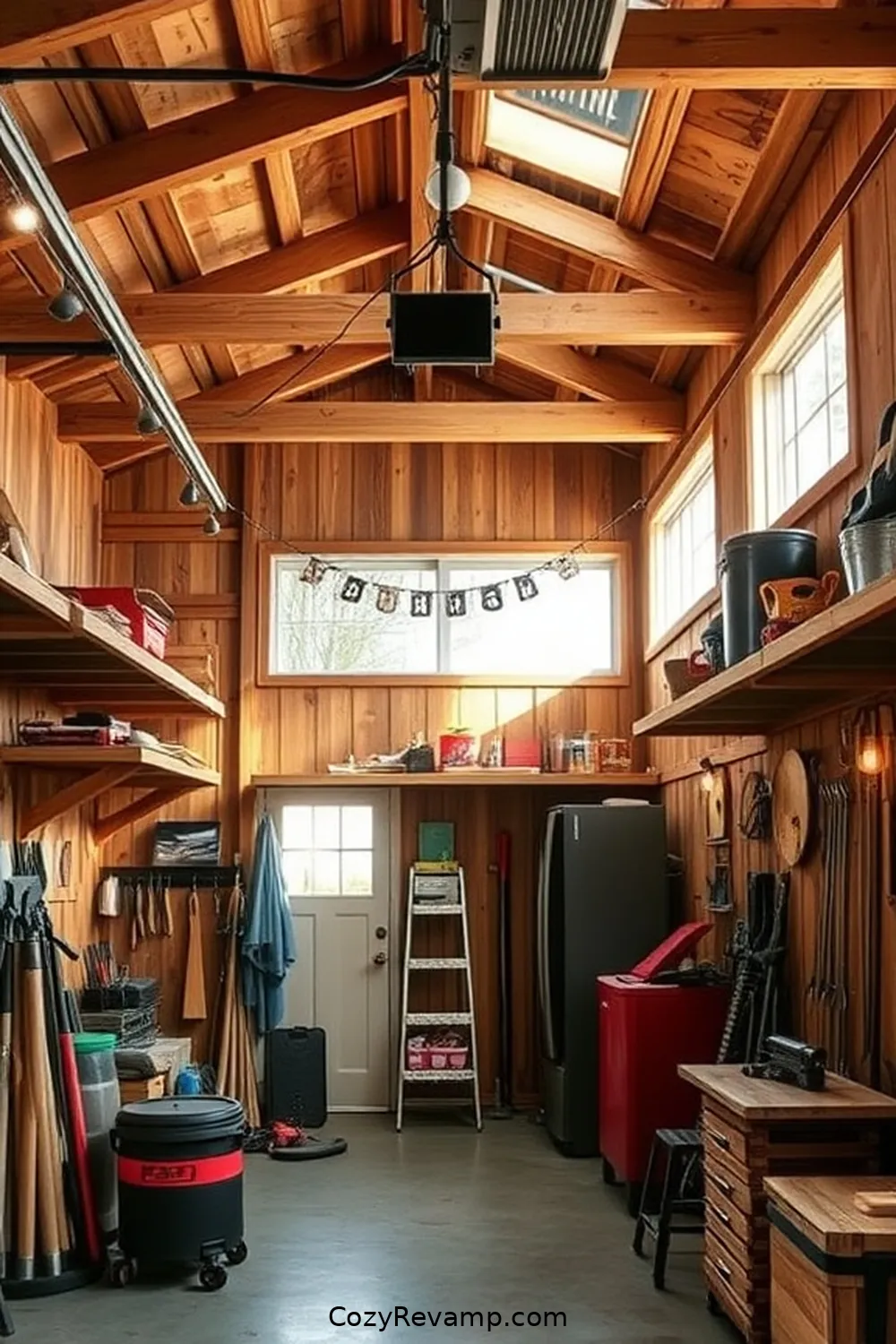 Reclaimed Wood for 23 Essential Materials for a Modern Farmhouse Garage With Solar-Powered Lights