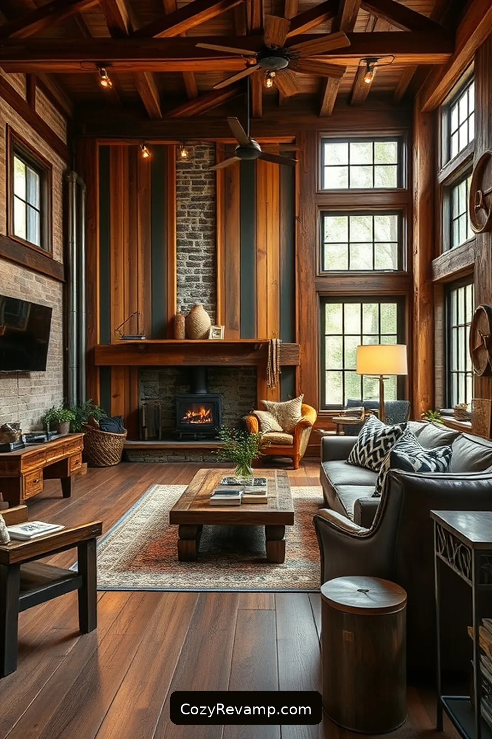 23 Essential Materials for an Industrial Living Room With Solar Powered Lights 2 Reclaimed Wood for 23 Essential Materials for an Industrial Living Room With Solar Powered Lights