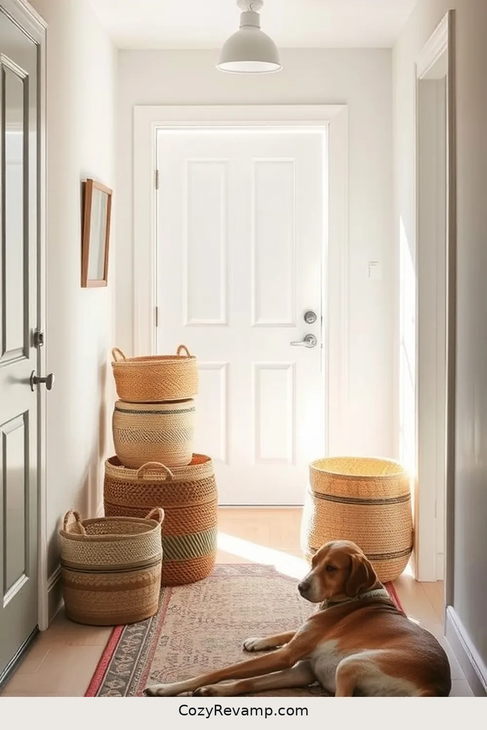 Regularly Declutter and Refresh for 23 Essential Tips for a Minimalist Entryway Featuring Natural Fibers