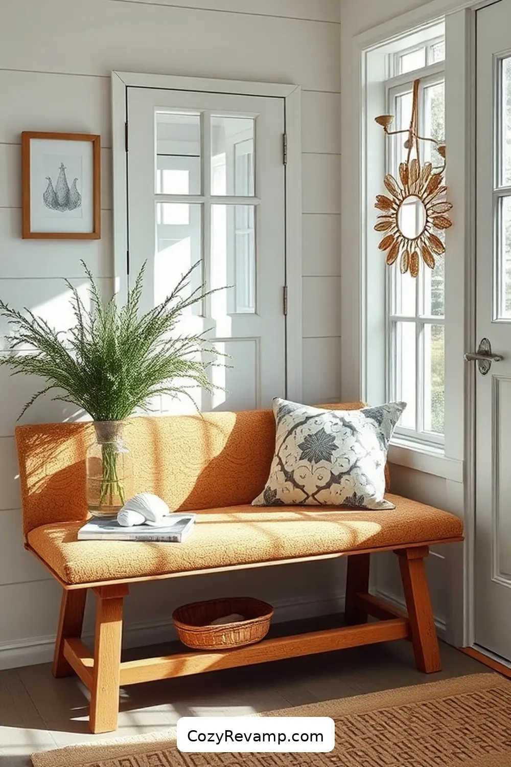 23 Ideas for a Coastal Entryway With Cork Material 22 Cork-Covered Benches for 23 Ideas for a Coastal Entryway With Cork Material