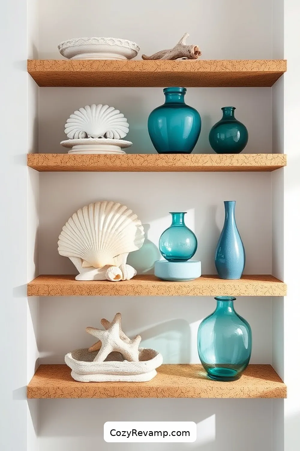 23 Ideas for a Coastal Entryway With Cork Material 14 Cork Shelves for Display for 23 Ideas for a Coastal Entryway With Cork Material