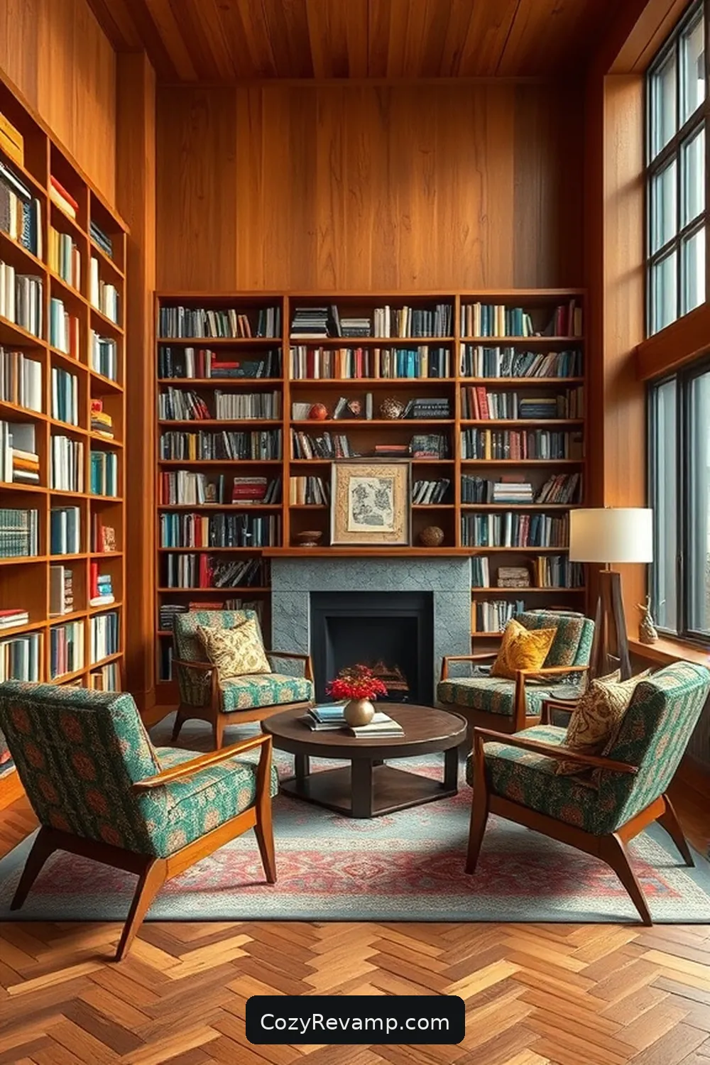 23 Inspiring Mid-Century Modern Libraries With Upcycled Fabric 15 The Functional Library in Philadelphia for 23 Inspiring Mid-Century Modern Libraries With Upcycled Fabric