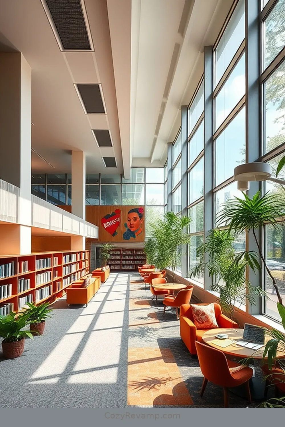 23 Inspiring Mid-Century Modern Libraries With Upcycled Fabric 14 The Innovative Library in Boston for 23 Inspiring Mid-Century Modern Libraries With Upcycled Fabric
