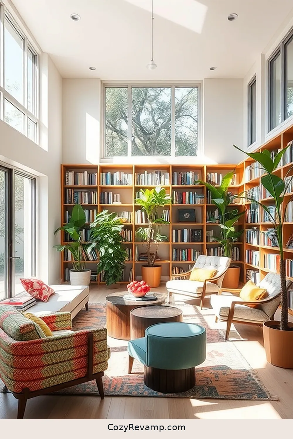 23 Inspiring Mid-Century Modern Libraries With Upcycled Fabric 2 The Modernist Library in Los Angeles for 23 Inspiring Mid-Century Modern Libraries With Upcycled Fabric