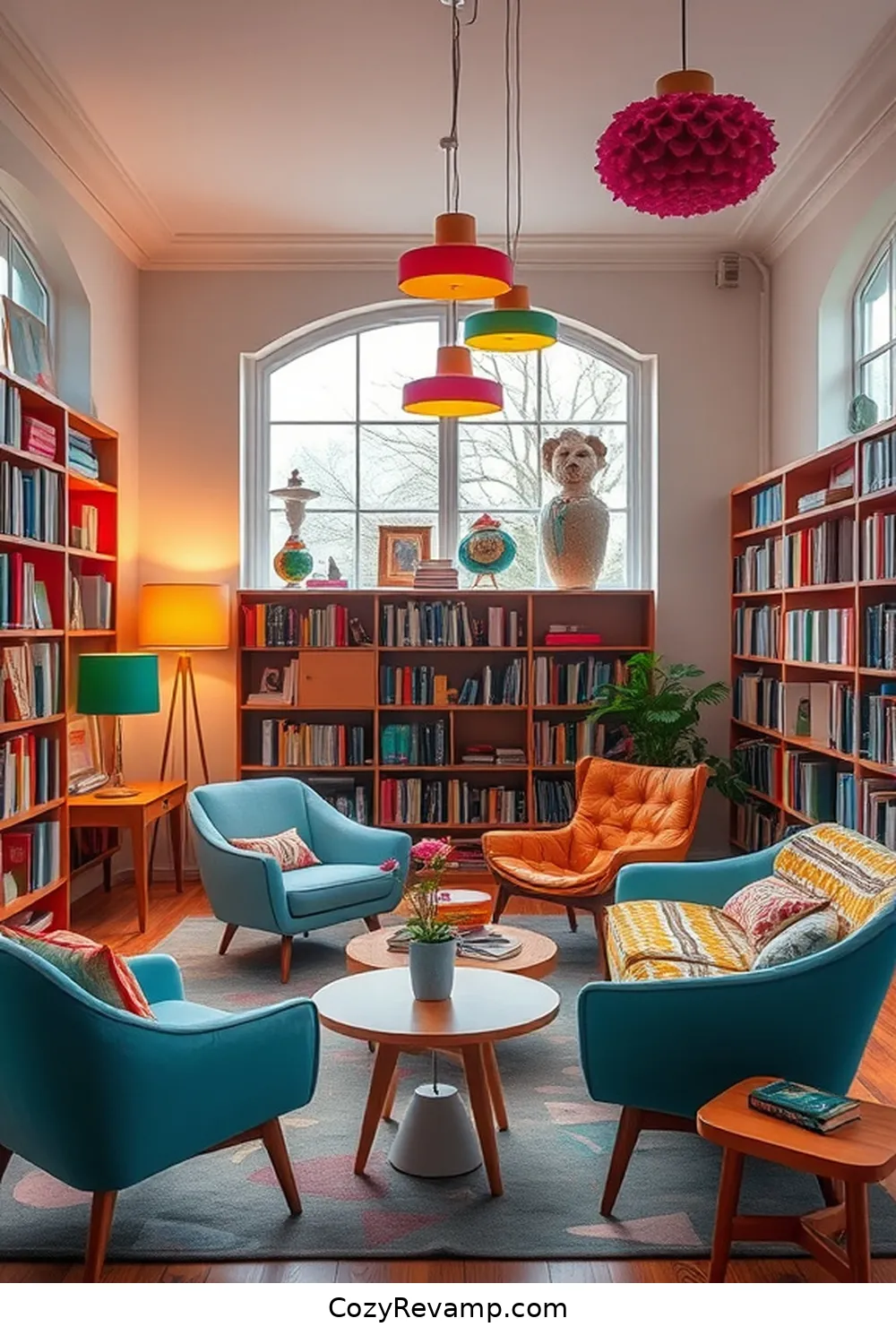 23 Inspiring Mid-Century Modern Libraries With Upcycled Fabric 21 The Playful Library in Orlando for 23 Inspiring Mid-Century Modern Libraries With Upcycled Fabric
