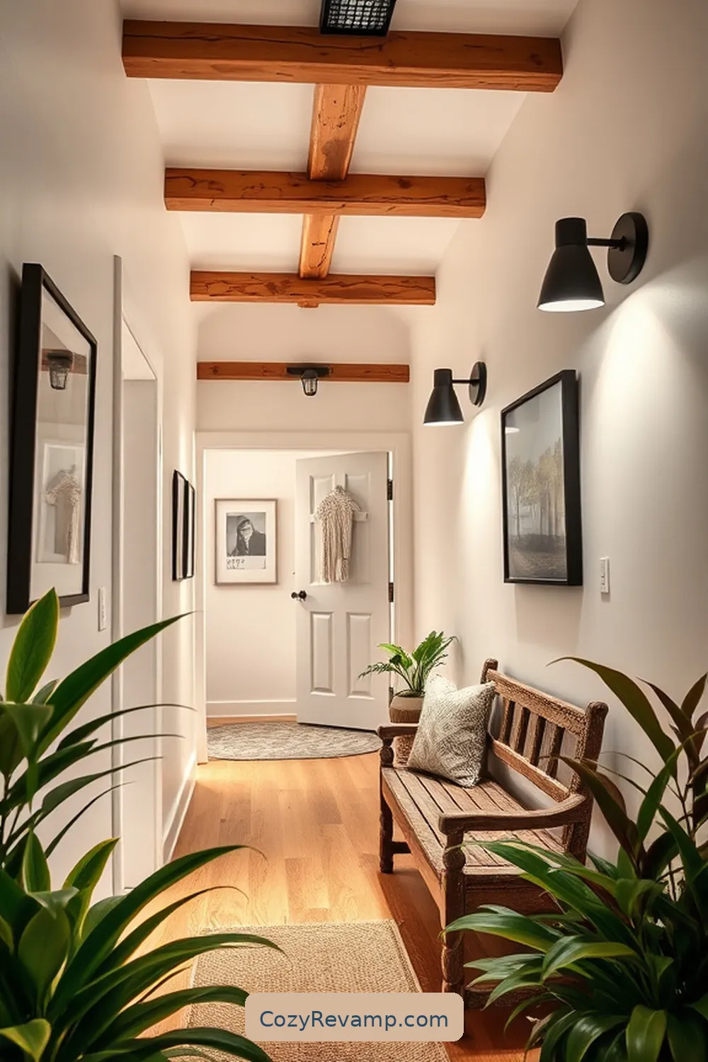 Incorporating Personal Artwork for 23 Key Elements for a Modern Farmhouse Hallway With Solar Powered Lights