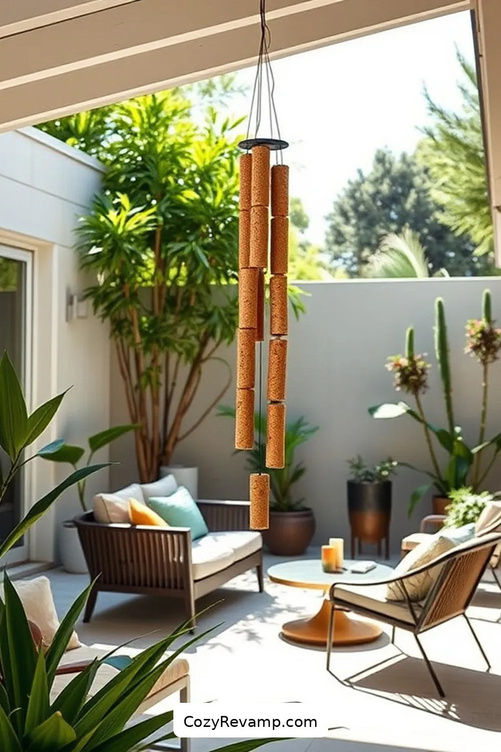 23 Must-Have Mid-Century Modern Outdoor Patio Elements With Cork Material 23 Cork Wind Chimes for 23 Must-Have Mid-Century Modern Outdoor Patio Elements With Cork Material