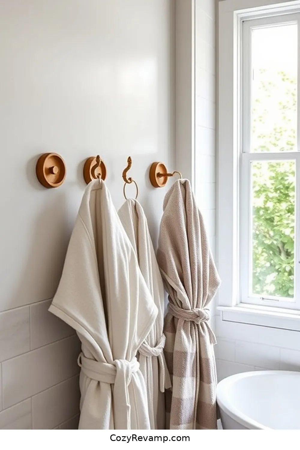 23 Stunning Modern Farmhouse Bathroom Ideas With Bamboo Material 18 Bamboo Hooks for Towels and Robes for 23 Stunning Modern Farmhouse Bathroom Ideas With Bamboo Material