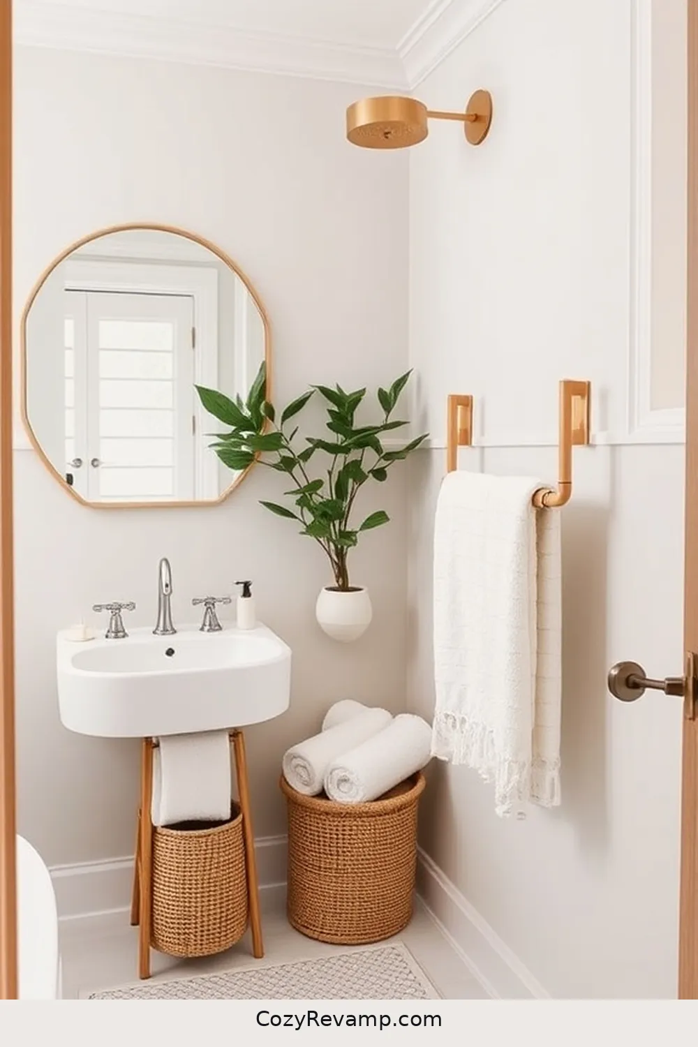 23 Stunning Modern Farmhouse Bathroom Ideas With Bamboo Material 8 Bamboo Towel Racks and Holders for 23 Stunning Modern Farmhouse Bathroom Ideas With Bamboo Material