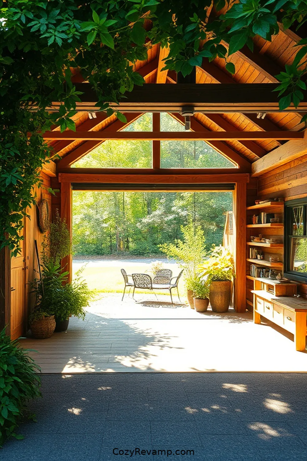 A-Frame Rustic Garage With Reclaimed Wood Accents for 23 Stunning Rustic Garage Designs With Recycled Wood Material