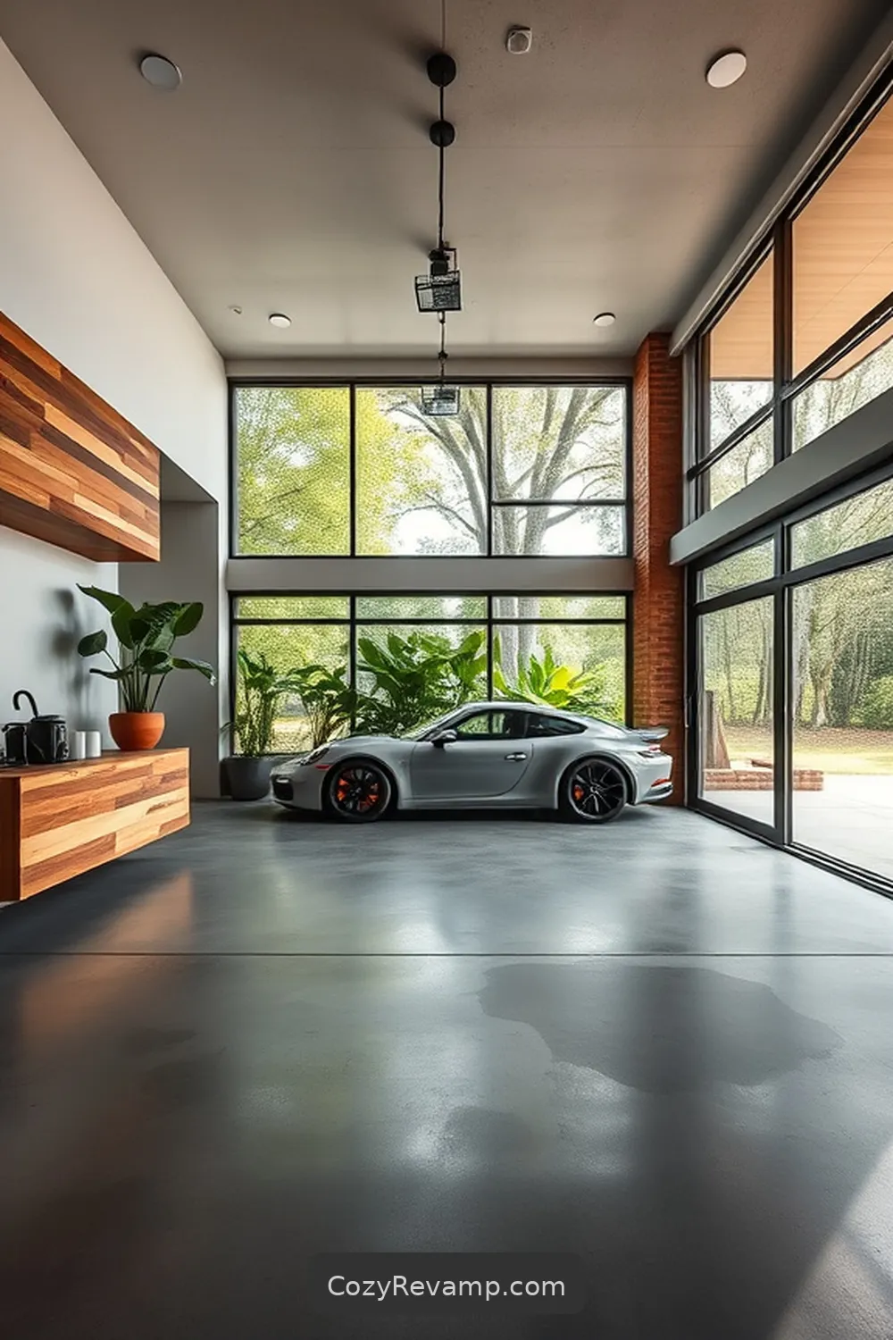 Sleek Minimalist Garage With Reclaimed Wood Details for 23 Stunning Rustic Garage Designs With Recycled Wood Material