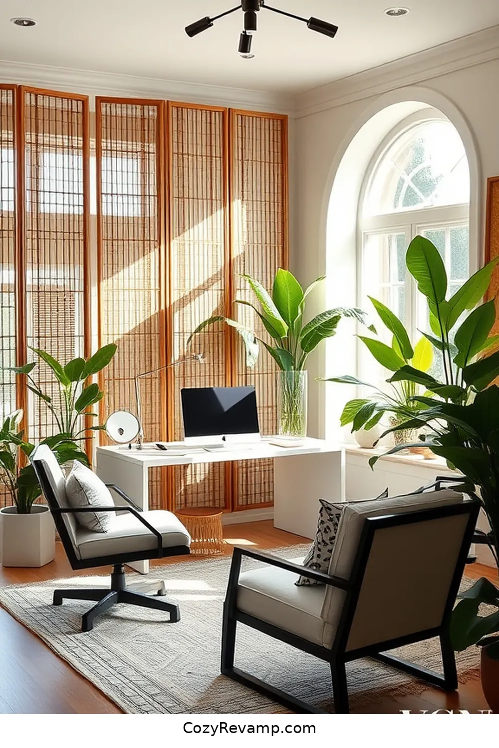 23 Stylish Ideas for a Modern Farmhouse Home Office With Bamboo Material 16 Create a Multi-Functional Space With Bamboo Room Dividers for 23 Stylish Ideas for a Modern Farmhouse Home Office With Bamboo Material