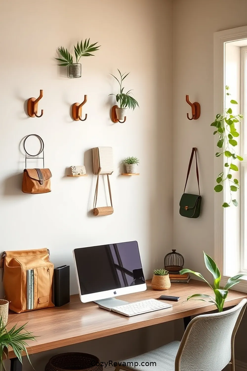 23 Stylish Ideas for a Modern Farmhouse Home Office With Bamboo Material 18 Utilize Bamboo Hooks for Organizing Accessories for 23 Stylish Ideas for a Modern Farmhouse Home Office With Bamboo Material