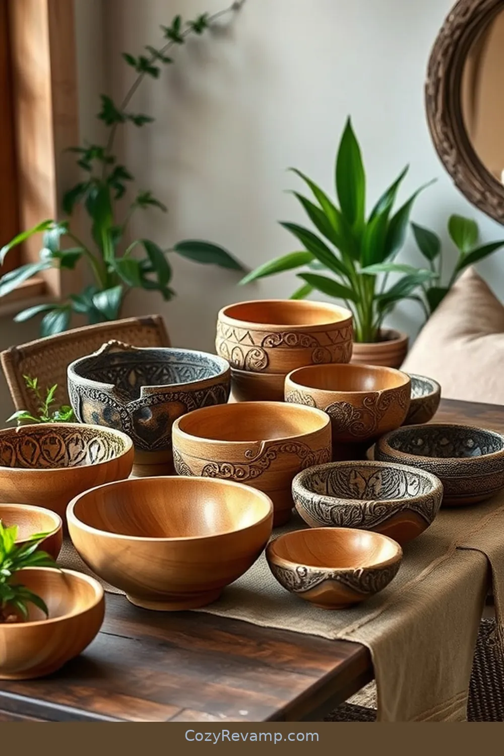 23 Ways to Create a Bohemian Bedroom With Recycled Wood Material 20 Decorative Wooden Bowls for 23 Ways to Create a Bohemian Bedroom With Recycled Wood Material