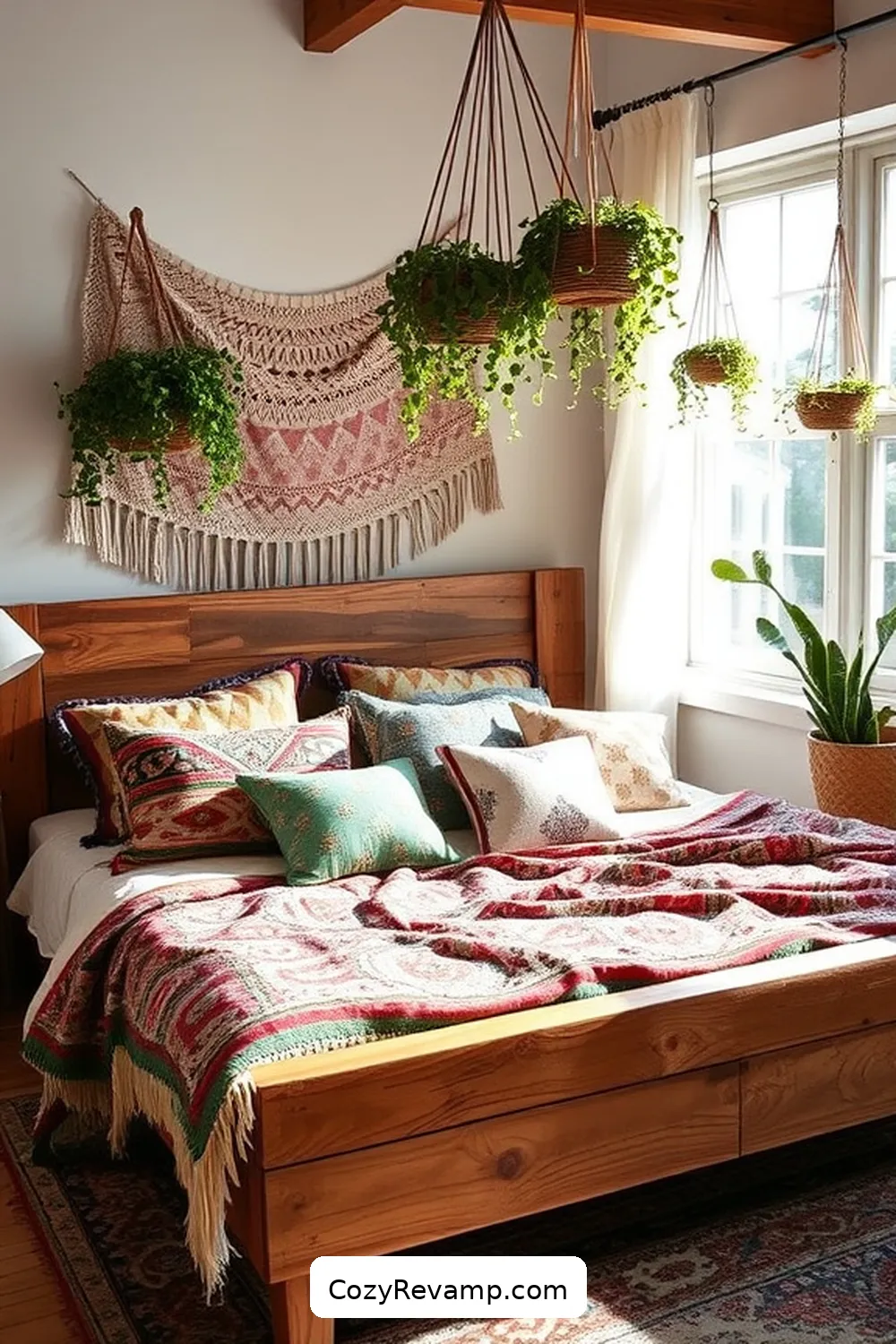 23 Ways to Create a Bohemian Bedroom With Recycled Wood Material 2 Reclaimed Wood Bed Frame for 23 Ways to Create a Bohemian Bedroom With Recycled Wood Material
