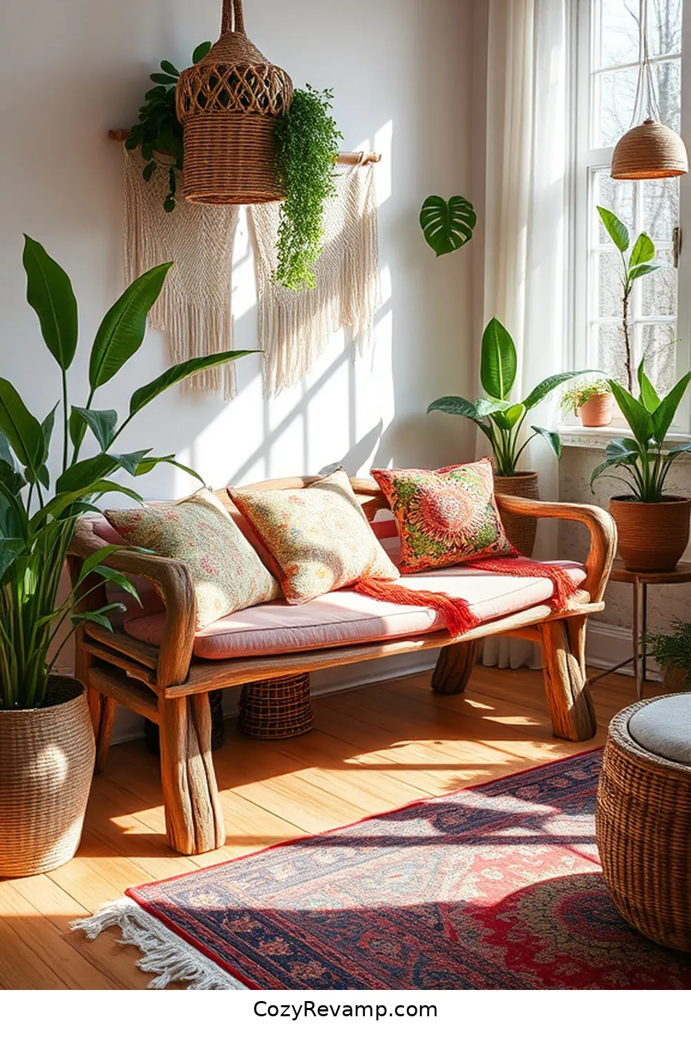 23 Ways to Create a Bohemian Bedroom With Recycled Wood Material 19 Upcycled Wood Bench for 23 Ways to Create a Bohemian Bedroom With Recycled Wood Material