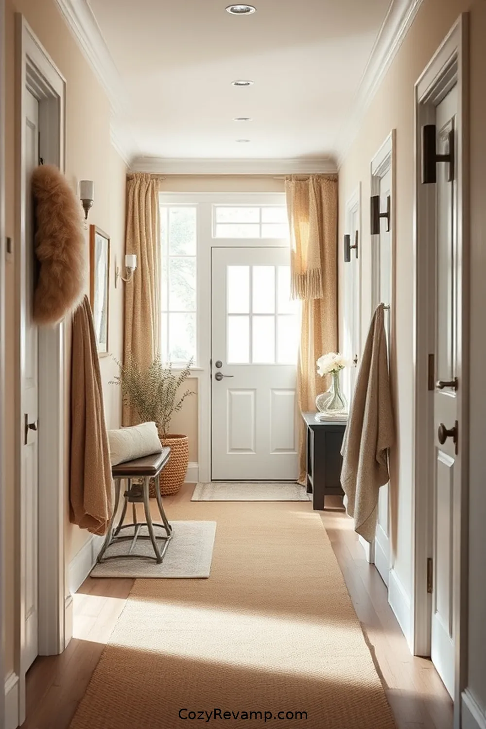 Felted Wool Accents for Softness for 24 Design Ideas for a Modern Farmhouse Hallway With Natural Fibers Material