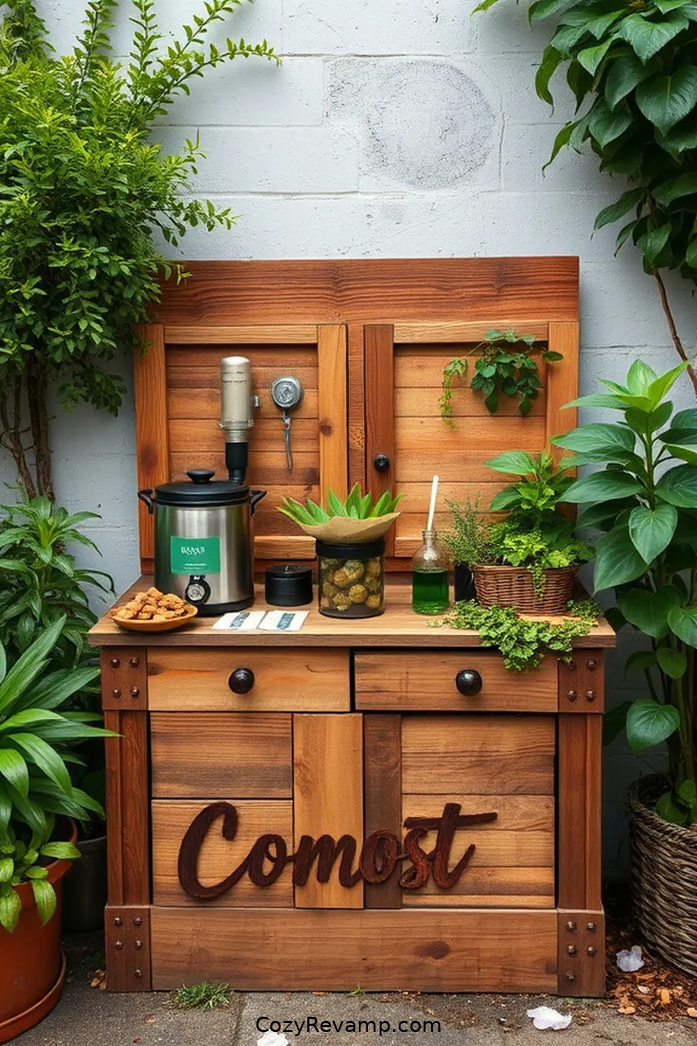 Compost Tea Brewing Stations for 24 Essential Elements for Industrial Nurseries Using Recycled Wood Material