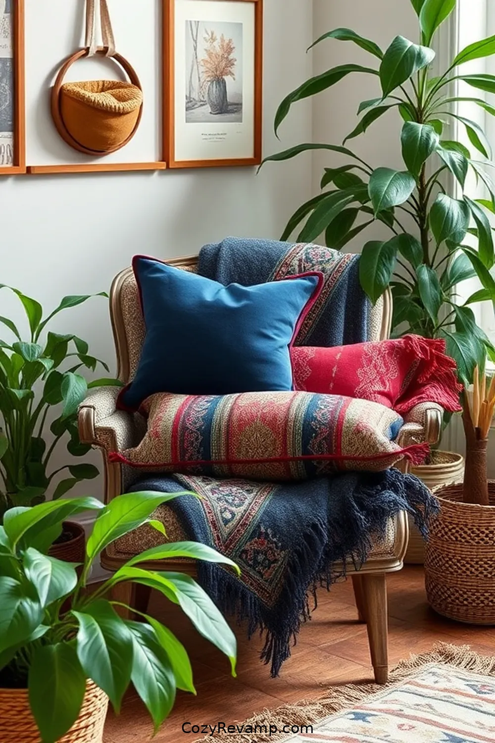 24 Essential Elements of a Bohemian Home Office With Organic Cotton Material 3 Colorful Organic Cotton Throw Pillows for 24 Essential Elements of a Bohemian Home Office With Organic Cotton Material