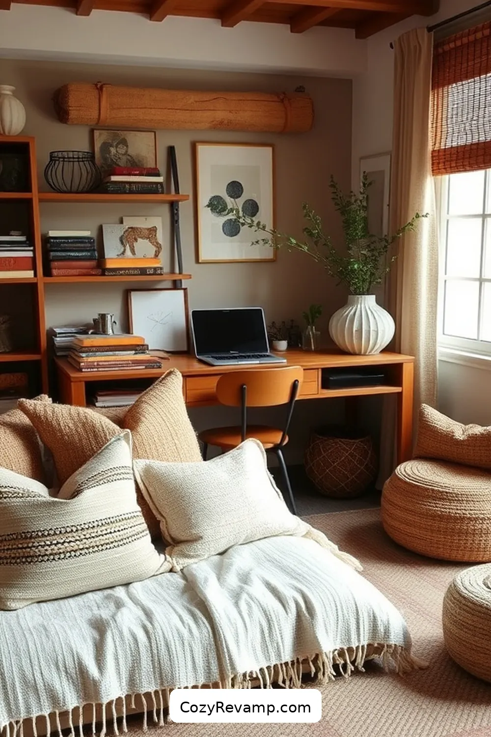 24 Essential Elements of a Bohemian Home Office With Organic Cotton Material 13 Layered Organic Cotton Textiles for 24 Essential Elements of a Bohemian Home Office With Organic Cotton Material