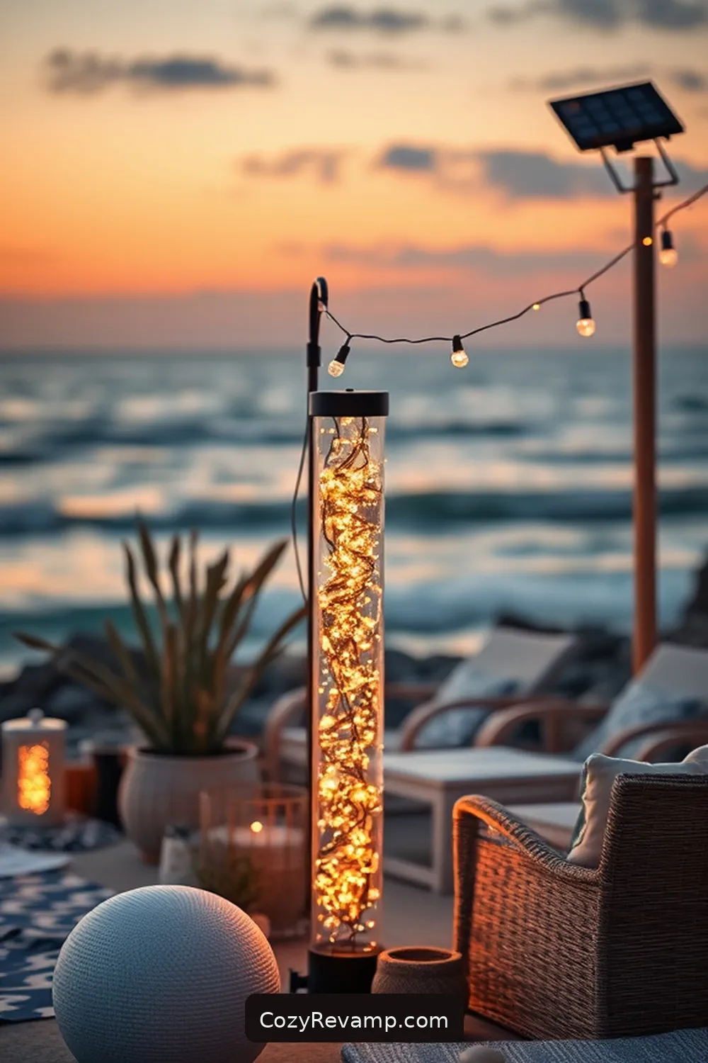 Solar-Powered String Light Poles for 24 Essential Materials for Coastal Living Room Solar-Powered Lights